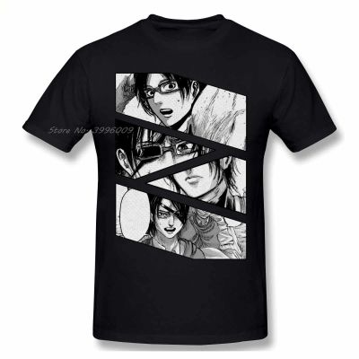 Hange Zoe Attack On Titan Snk Cool AOT Anime Manga T Shirt Oversized Cotton Crewneck Custom Short Sleeve Tshirt