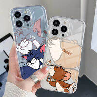 เคสโทรศัพท์สำหรับ OPPO A17 A17K A57 A77 A57S A77S A53 A54 5G A74 A94 4G A7 A12 A5S A95 A96 A76แฟชั่นและน่ารักจูบแมวและหนูคนรัก Full เลนส์ป้องกัน Drop Proof และสิ่งสกปรกทนเคสโทรศัพท์มือถือเคสโทรศัพท์