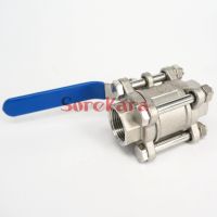 DN15 1/2" BSP Female Thread 304 Stainless Steel 3-Piece Type Ball Valve oil water air 229 PSI