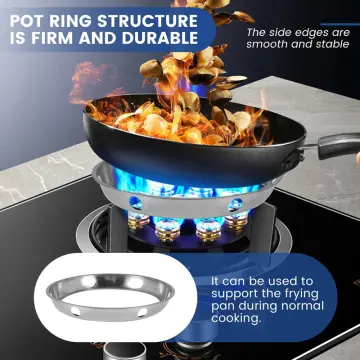 2PCS Stainless Steel Wok Ring Metallic Universal Size for Gas Stove