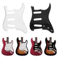 Pickguard กีตาร์ไฟฟ้าหลุมแบบไม่มีที่สิ้นสุดด้านบนสามช่องสีดำ/กีตาร์ไฟฟ้าสีขาวแผงฝาครอบด้านหน้าแบบสากล