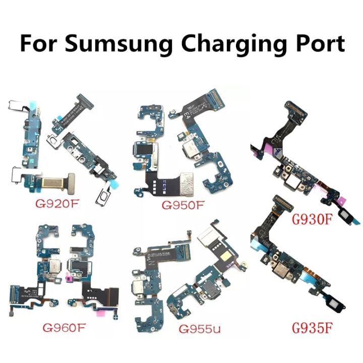 แท่นชาร์จ USB ช่องเสียบพอร์ตสายเชื่อมต่อสัญญาณ Flex เหมาะสำหรับ Samsung Galaxy S7 Edge S8 S9 Plus G930F G935F G950F G955F G960F คุณ