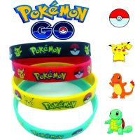 Pokemon Pikachu Children Wristband Anime Cartoon Kawaii Silicone Bracelet Birthday Party Badge Bangles Kids Accessories Gifts