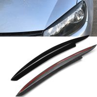 2PCS ABS Headlight Eyelid Eyebrow Trim Cover Sticker For Volkswagen VW GOLF 6 VI MK6 GTI GTR 2008-2013 Car Accessories