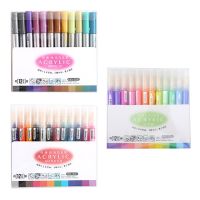 12 Colors Acrylic Paint Marker Pen for Ceramic Rock Glass Porcelain Mug Wood Canvas Painting Dropshipping