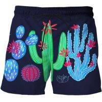 Cactus Cacti Beach Shorts กางเกงขาสั้นฤดูร้อนสำหรับผู้ชาย การพิมพ์ 3 มิติเอวยางยืดกระดานโต้คลื่นชุดว่ายน้ำสุภาพสตรี 2023 กางเกงขาสั้นน้ำแข็ง homme