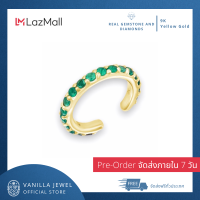 (Pre-Order)ต่างหูหนีบ ทองคำแท้9K Vanilla Jewel  พลอยgreen agate สามารถใส่ได้ทุกวันกับต่างหูที่คุณมีอยู่