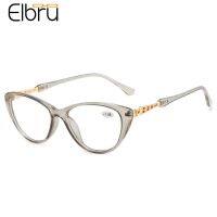 Elbru 1 1.5 2 2.5 3 3.5 4 Reading Glasses Women Sexy Cat Eye Presbyopic Eyewear Retro Clear Frame Hyperopia Diopters EyeGlasses