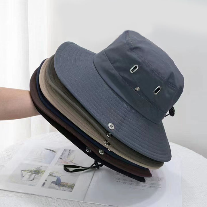 laogeliang-หมวกกันแดดสำหรับปีนเขากลางแจ้งหมวกตกปลากันน้ำระบายอากาศได้ดีแห้งเร็วชายคาขนาดใหญ่กันแดด
