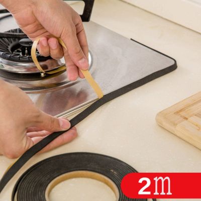 New Product 2M Gas Stove Slit Strip Antifouling Dustproof Waterproof Seal Kitchen Black Self-adhesive Door Window Sealing Strip