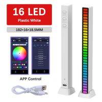 16ปลัก LED ด้วยเสียงแอปไร้สายเปิดใช้งานแถบไฟ RGB เสียงเพลงรถกระบะไฟเสียงโคมไฟแวดล้อมการตกแต่งห้องเกมที่สวยงาม