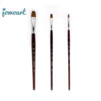 Jowoart 3 pcs ศิลปินภาพวาดหมาป่าชุดหวีสำหรับอะคริลิคภาพวาด Professional สีน้ำ Filbert Paintbrush วัสดุงานศิลปะกลิตเตอร์