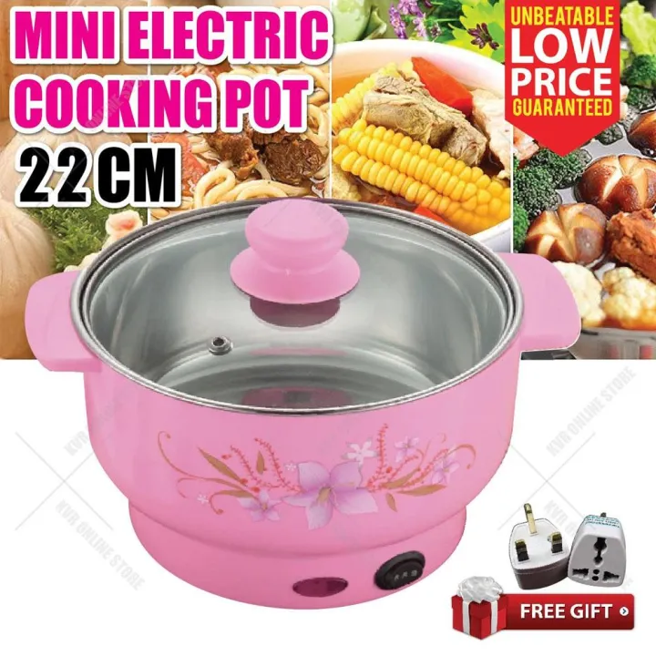 Mini Multifunction Electric Cooking Pot Travel Student Noodle 22 CM