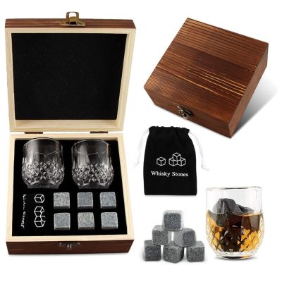 【CW】 NICEFurniture Wine Set Glass Cup Storage Granite Stones