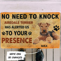 No Need To Knock Airedale Terrier Dog Custom Name Doormat Non Slip Door Floor Mats Decor Porch Doormat