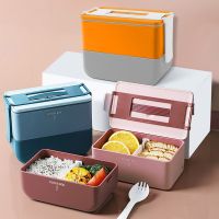 [COD] box Japanese-style outdoor lunch picnic with lid can be microwaved to heat separated