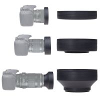 49 52 55 58 62 67 72 77 82mm 3-Stage 3 in1 Collapsible Rubber Foldable Lens Hood for canon nikon DSIR Lens camera Accessories