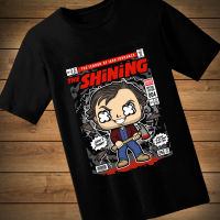 #084 เสื้อยืดลายการ์ตูน THE SHINING เสื้อยืดสีดำ เสื้อใส่เล่น เสื้อยืด เสื้อคอกลม ใส่สบาย เสื้อสกรีน เสื้อสั่งทำ เสื้อยืดแขนสั้น เสื้อเท่