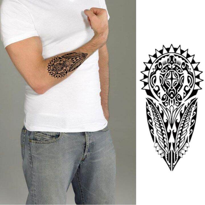 PETIBAG Men Waterproof Fashion Various Geometrical Art Fake Tattoo