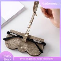 X ADORNMENT สะดวกสบายๆ หนังพียู กระเป๋าใส่แว่นตา แบบพกพาได้ ถุงเก็บแว่นกันแดด กล่องใส่แว่นตา ฝาครอบป้องกันสำหรับป้องกัน เคสลายแว่นตา