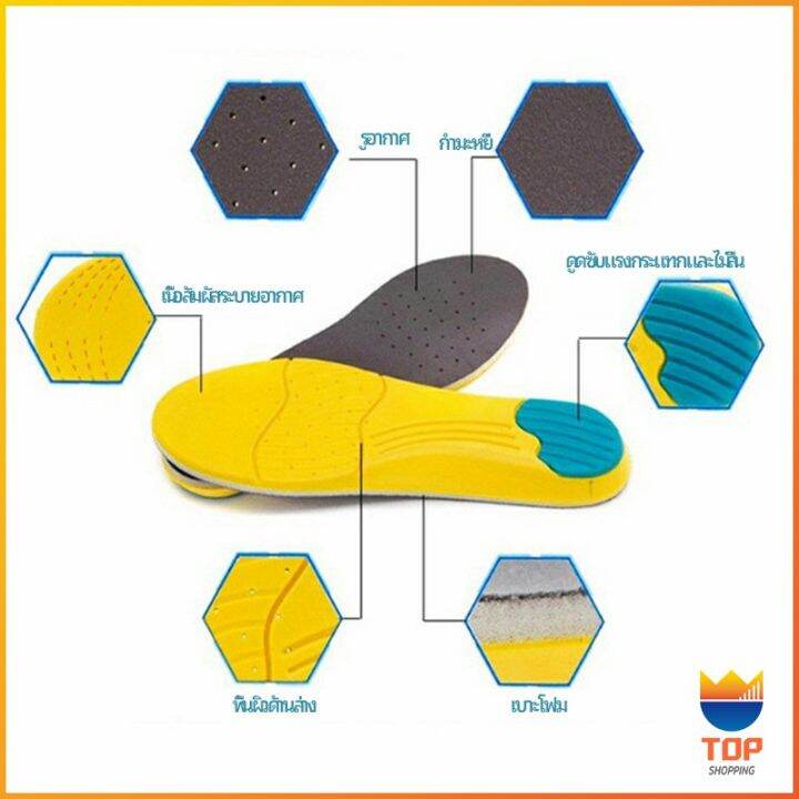 top-แผ่นรองเท้ากีฬา-กันแรงกระแทก-กันลื่น-ระงับกลิ่นเท้าและดูดซับเหงื่อดี-insole
