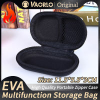 VAORLO กระเป๋าเก็บของ EVA แบบพกพาขนาดเล็กวงรี11.5*5.5*3ซม. เคสซิปสำหรับชุดหูฟัง/อุปกรณ์/สายข้อมูล/เครื่องชาร์จ/แบตสำรอง/อุปกรณ์อิเล็กทรอนิกส์ฯลฯกล่องกันน้ำกันฝุ่นกันกระแทก