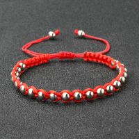 Fashion Red Rope Copper Bead Amulet Bracelet Lucky Prayer Handmade Adjustable Braided Buddhist Thread String Pulsera Bangle Gift Charms and Charm Brac