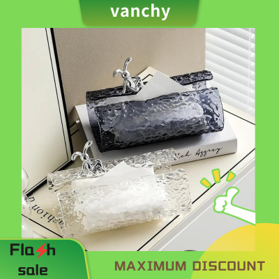 Vanchy Modern Acrylic Tissue Water ripple home storage decoration Light luxury creative napkin paper advanced sense ins