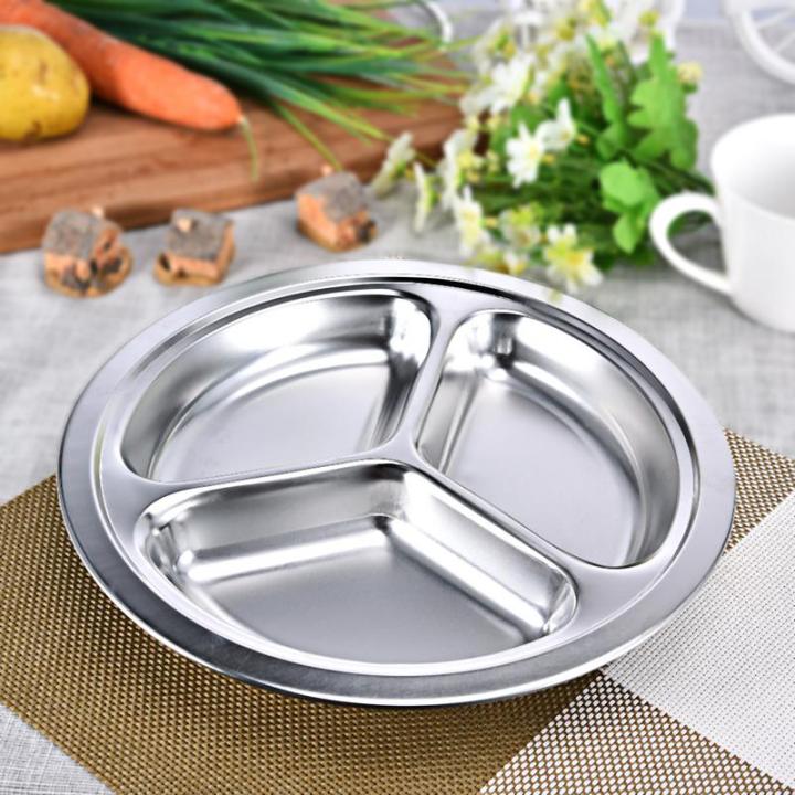 stainless-steel-divided-plate-stainless-steel-toddler-plates-baby-plates-dinner-plates-divided-dinner-tray-diet-food-control
