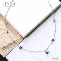 Lenya Jewelry  สร้อยคอเงินแท้ 925 ประดับพลอยอเมทิสต์ (Amethyst) หลายหลายรูปทรง ผสมผสานกันอย่างลงตัว หรูหราอย่างมีสไตล์