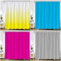 Solid Colour Shower Curtains Fashion Ombre Yellow Blue Grey Modern Minimalist Polyester Fabric Bath Curtain Bathroom Decor Sets