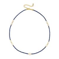 ZMZY Freshwater Pearls Small Natural Stone Bead Necklace For Women Bohemian Choker Stainless Steel Choker Adjustable Collars