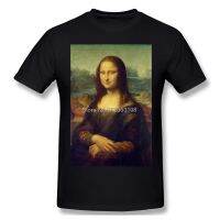 Want Spoof Mona Lisa Funny Design Humor Fantasty  New Arrival T-Shirt Mysterious Smile Unique Tees Streetwear Cotton Men Shirt 4XL 5XL 6XL