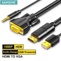 ✹☌ SAMZHE HDMI to VGA Cable 2M 3M HDMI Male to VGA Male Cable Audio Video Converter 1080P for PC TV Box Projector VGA to HDMI Cord