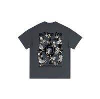 WILLIAM FOX SONS summer new retro rose winding four-star creative trend short-sleeved T-shirt