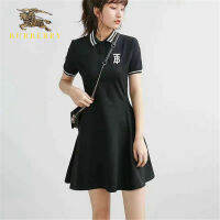 [พร้อมสต็อก] ยี่ห้อ NO.1Burberry ผู้หญิง Polo ชุดสไตล์คลาสสิกคุณภาพสูง A-Line Mini Dress 100% แท้