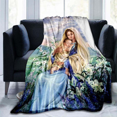 Blessed Virgin Mary Blanket Soft and Cozy Flannel ibu dewa Blanket Nossa Senhora do Ros ário de F átima Plush Bed Sofa Home Decor Flannel Plush Blanket and Gifts for Women P132