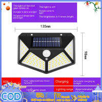 100leds ไฟแสงอาทิตย์กลางแจ้ง1200Mah แบตเตอรี่ลิเธียม120องศาเซ็นเซอร์วัดรังสีอินฟาเรดโคมไฟผนังส่องสว่าง