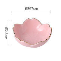 Japanese Style Sakura Seasoning Plate Ceramic Dipping Sauce Dish Irregular Small Fruit Dessert Snack Bowl Decorative Tableware