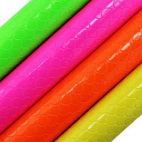 A4 Sheet Neon Mermaid Scales Pink Orange Green Yellow Faux Leather Fabric Synthetic for bows DIY H0444 Note Books Pads