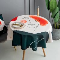 【2023】Rural Waterproof Printed Tablecloth Round Table Cover Coffee Table Cloth Cotton Linen Cover Cloth Home Room Decor Aesthetic