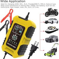 ZZOOI Automatic Battery Charger with LCD Display Lithium LiFePO4 Battery Portable 140W for Truck Motorcycle for Emergency Starting