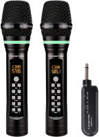 Sound Town 100-Channel UHF Rechargeable Wireless Handheld Microphone System with Built-in Effects, 1/4" Mini Portable Receiver for Karaoke, Events, Church, Meetings (SWM01-U2HH)