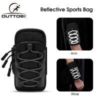 Outtobe Sports Armbands Fitness Reflective Arm Bag Pouch Sport Bag Running Arm Bag Waterproof Mobile Phone Bag Waist Bag Shoulder Bag Outdoor Sport Wrist Bag Exercise Workout Running Crossbody Pouch Bag