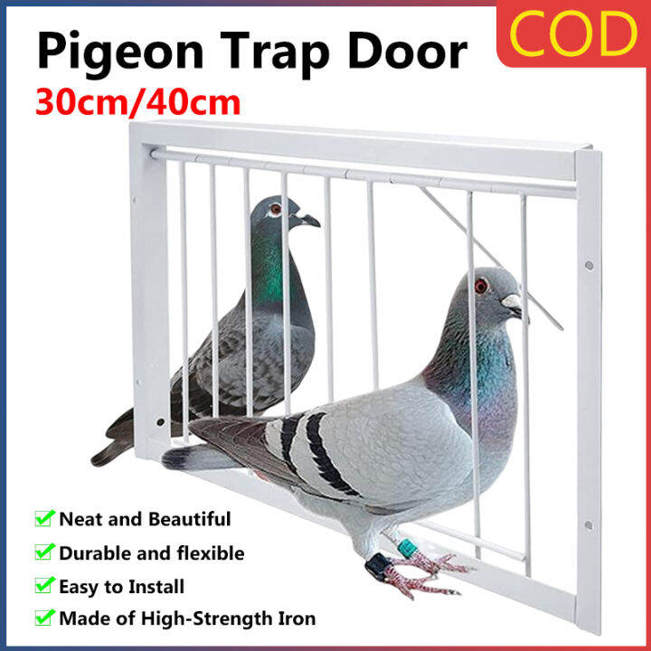 30/40cm Bird Cage Trap Door Stainless Steel Pigeon Trap Door Racing Dove Nest Wire Entrance