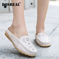 DOSREAL Women Flat Shoes Breathable Casual Women Shoes Flats Leather Moccasins Women Boat Shoes Slip On Loafers Shoes For Women