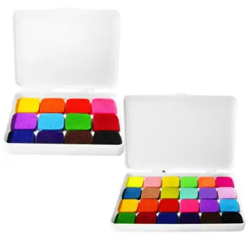 Ink Pad for Rubber Rainbow Stamp Pads for Kids Non Toxic Washable-12 Colors