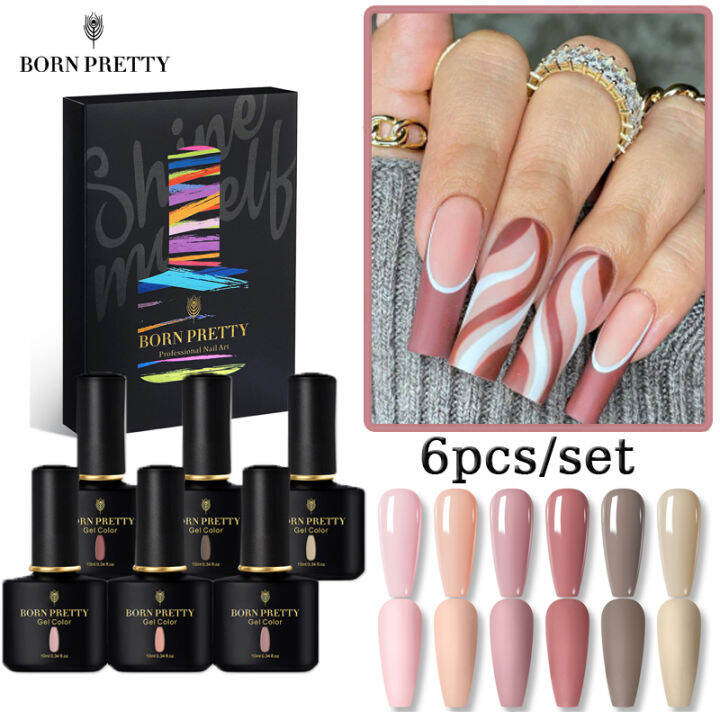 BORN PRETTY 6pcs/set 10ml Nude Pink Gel Polish Soak off Autumn Winter Gel Nail Art Polish UV Gel Nail Art Manicure Set | Lazada Born Pretty 6Pcs/Set 10Ml Nude Pink Gel Polish Soak Off Autumn Winter Gel Nail Art Polish Uv Gel Nail Art Manicure Set | Lazada
