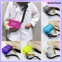 BETTERFORM สำหรับผู้หญิง โปร่งใสโปร่งใส สีลูกอมสี กระเป๋า Crossbody เจลลี่พีวีซี กระเป๋าสะพายไหล่แมสเซนเจอร์ กระเป๋าโท้ทใบเล็ก