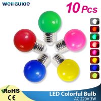 [HOT QQZIWWUJJWG 104] 10ชิ้นหลอดไฟ Led 3วัตต์โคมไฟ E27 RGB ที่มีสีสัน L Ampada Ampoule ไฟ Led SMD 2835ไฟฉายตกแต่งบ้านแสง AC 220โวลต์ลูกโลกหลอดไฟ